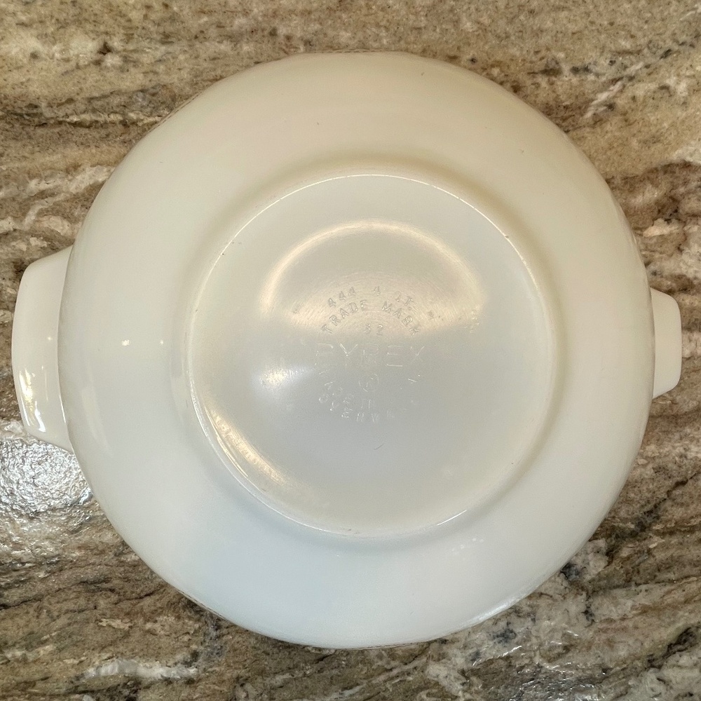 Pyrex Town and Country Brown Hex on Opal Cinderella Nesting Bowl 4 Qt #444 - Picture 10 of 13